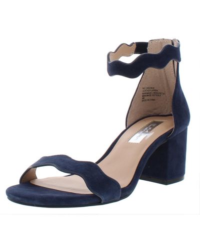 INC Hadwin Leather Block Heel Heels - Blue