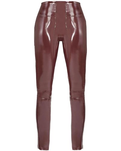 Spanx Ruby Patent Faux Leather leggings Pants - Red