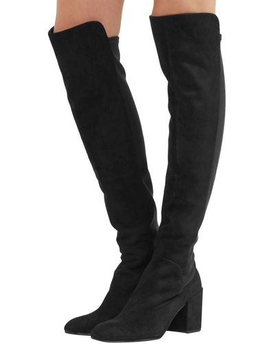 Stuart Weitzman Halftime Stretch-crepe Suede Over-the-knee Boot - Black
