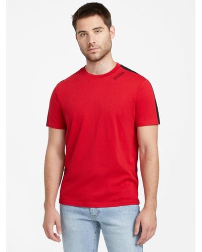 Guess Factory Joey Contrast Stripe Tee - Red