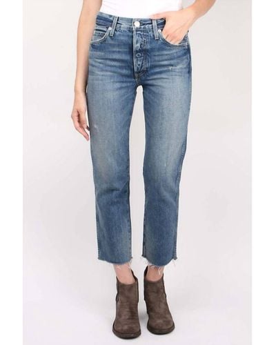AMO Loverboy Cropped Jeans - Blue
