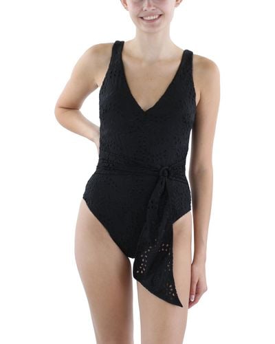 Seafolly Costa Bella 1pc Embroidered Nylon One-piece Swimsuit - Black