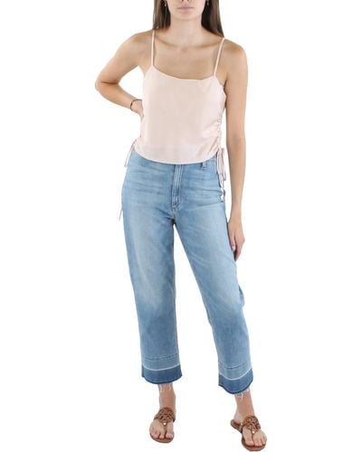 Lucy Paris Satin Shirred Cropped - Blue
