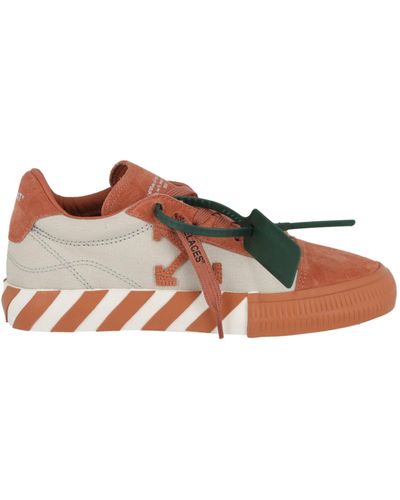 Off-White c/o Virgil Abloh Low Vulcanized Suede And Canvas Sneakers - Brown