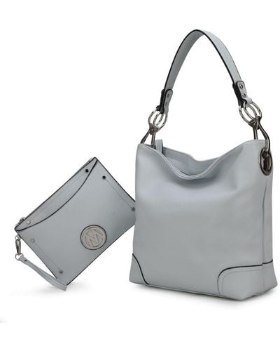 MKF Collection by Mia K Viviana Vegan Leather 's Hobo Bag - Gray