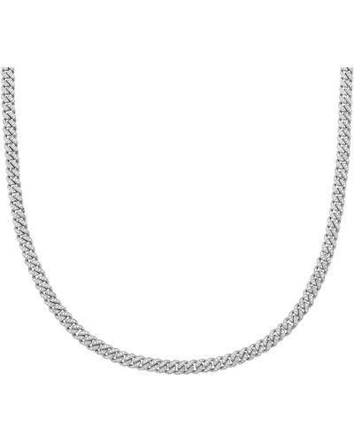 Fine Jewelry 16" White Gold Square Curb Chain Necklace 14k Gold - Metallic