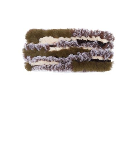 Jocelyn Faux Fur Knitted Headband - Brown