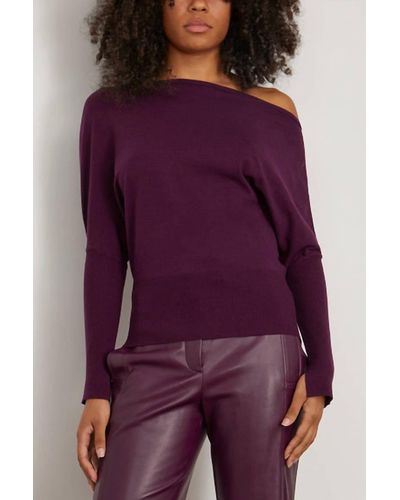 Jonathan Simkhai Lavina Off Shoulder Sweater - Purple