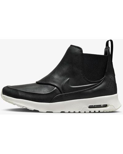 Nike Air Max Thea Mid 859550-001 Sail Leather Chelsea Boots Ttt47 - Black