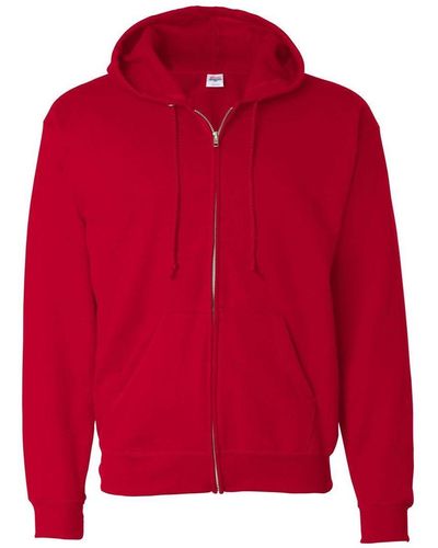 Hanes Ecosmart Full-zip Hooded Sweatshirt - Red