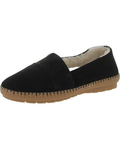 Trotters Ruby Plush Suede Comfy Scuff Slippers - Black
