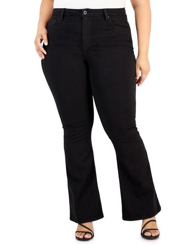 Celebrity Pink Plus High Rise Knit Flare Jeans - Black