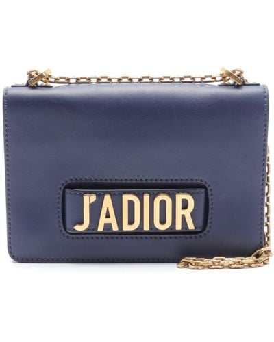 Dior J'adior Jadior Chain Shoulder Bag Leather Navy - Blue