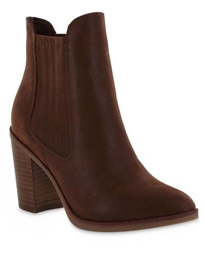 MIA Santos Comfort Insole Faux Leather Ankle Boots - Brown