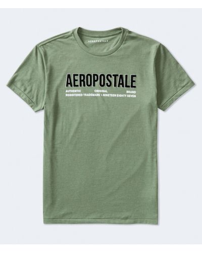Aéropostale Authentic Logo Appliqué Graphic Tee - Green