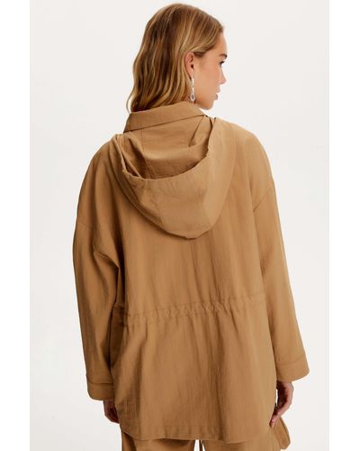 Nocturne Hooded Raincoat - Brown