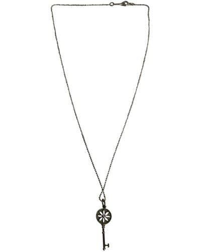 Tiffany & Co. Daisy Key Pendant Chain Necklace - White