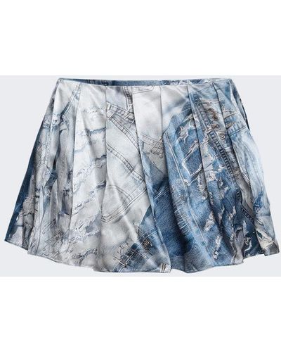 Natasha Zinko Denim Print Skirt - Blue