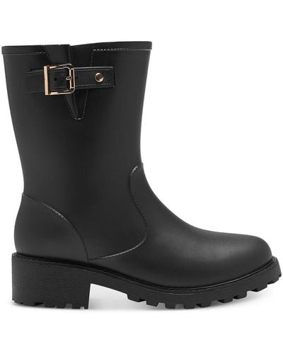 Style & Co. Millyy Rubber Adjustable Rain Boots - Black