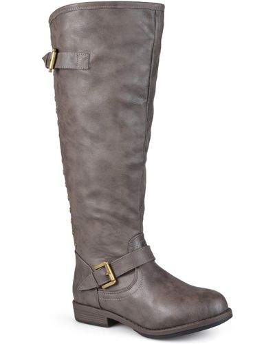 Journee Collection Collection Wide Calf Spokane Boot - Gray