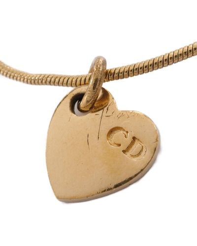 Dior Necklace Heart Gp Logo - Metallic