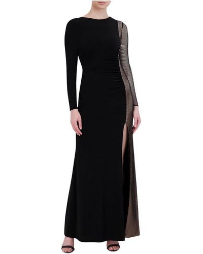 BCBGMAXAZRIA Embellished Long Evening Dress - Black