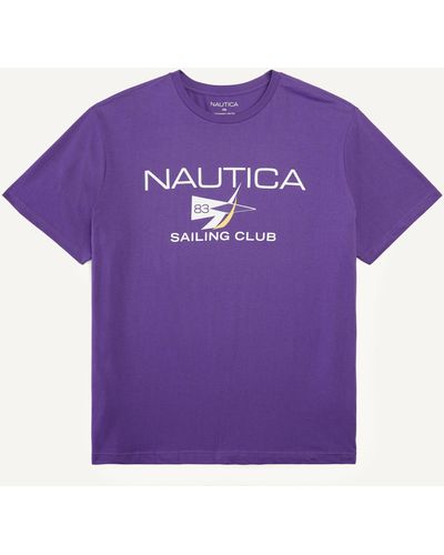 Nautica Big & Tall Sustainably Crafted Logo Graphic T-shirt - Purple