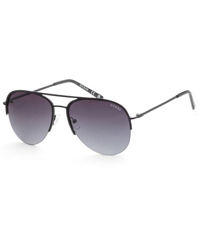 Guess 58mm Black Sunglasses Gf0224-01b - Metallic