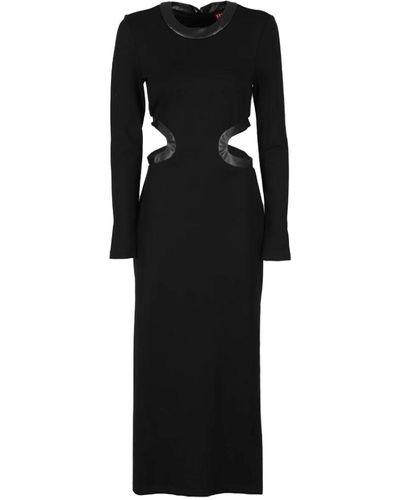 STAUD Long Sleeve Cut-out Sides Dolce Dress - Black