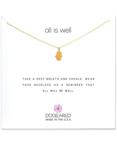 Dogeared All Is Well Hamsa Necklace - White