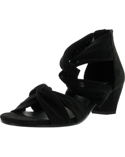 Eileen Fisher Joy Leather Knot Front Dress Sandals - Black