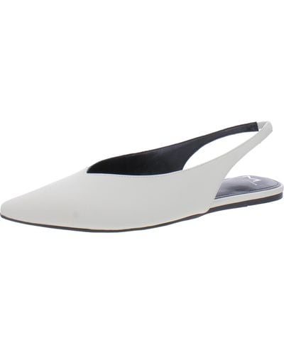 Marc Fisher Graceful Leather Slingback Mules - White