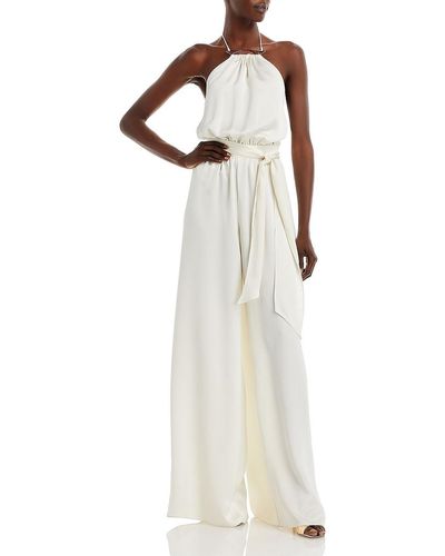 Ramy Brook Satin Halter Jumpsuit - White