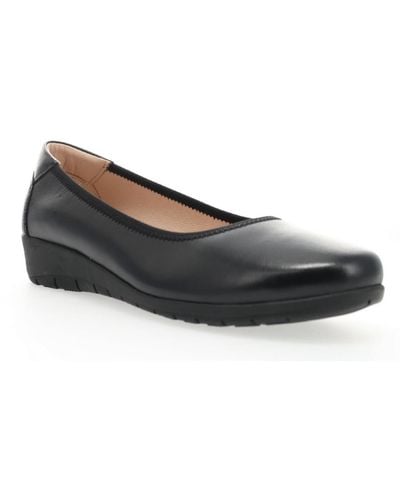 Propet Yara Leather Slip On Wedge Heels - Black