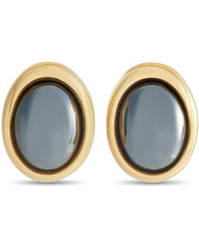 Tiffany & Co. Angela Cummings 18k Yellow Gold Hematite Clip-on Earrings - Blue
