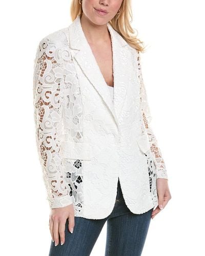 Emanuel Ungaro Ambra Floral Lace Jacket - White