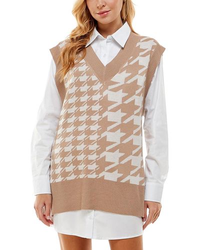 Kingston Grey Juniors Short Sweater Two Piece Dress - Natural