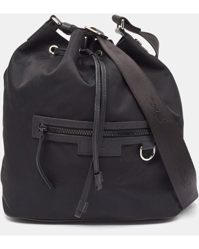 Longchamp Nylon Le Pliage Neo Bucket Shoulder Bag - Black