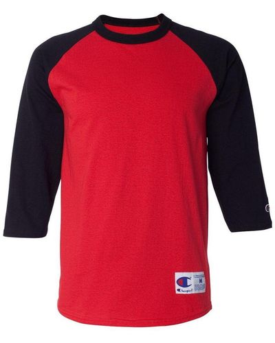 Champion Three-quarter Raglan Sleeve Baseball T-shirt - Red