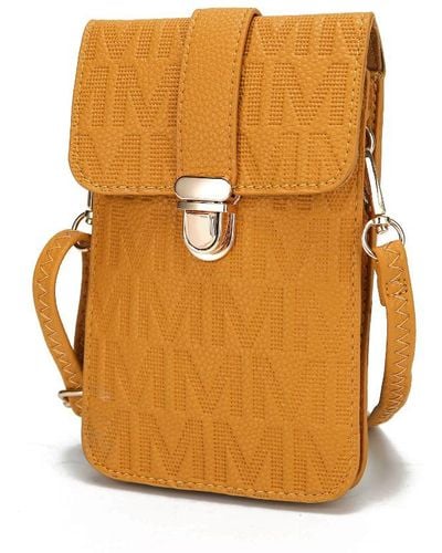 MKF Collection by Mia K Ulla Signature Xl Phone Wallet Crossbody Handbag - Orange