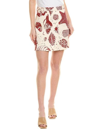 Rebecca Taylor Sea Shore Linen-blend Mini Skirt - Red