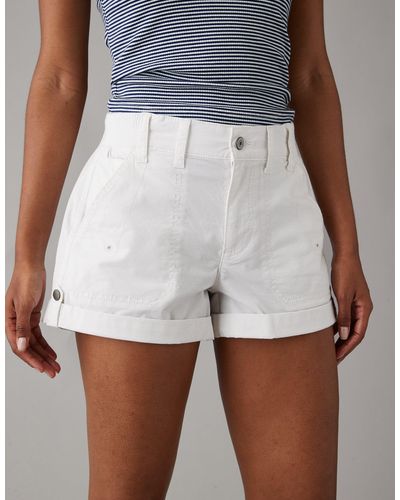 American Eagle Outfitters Ae Snappy Stretch 4" Perfect Cargo Short - White