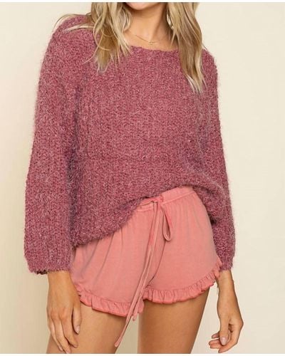 Pol Alpaca Sweater With Dolman Sleeves - Pink
