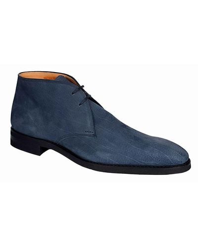 Bally Skiligny 6237888 Midnight Grained Calf Leather Desert Boots - Blue