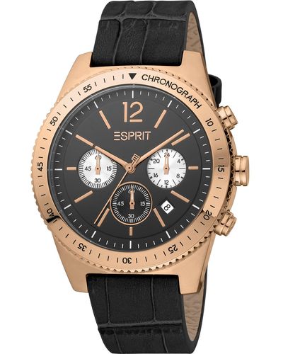 Esprit Es1g307l0045 Grayson 44mm Quartz Watch - Black