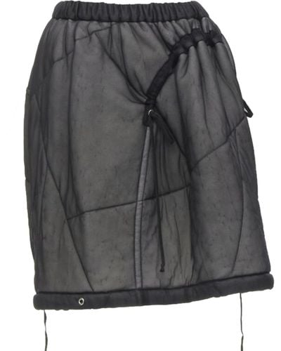 Comme des Garçons Comme Des Garcons Vintage 1990 Sheer Nylon Drawstring Padded Puffy Skirt - Gray