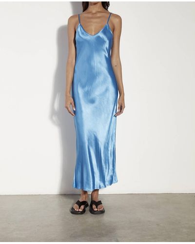 Enza Costa Bias Cut Slip Dress - Blue