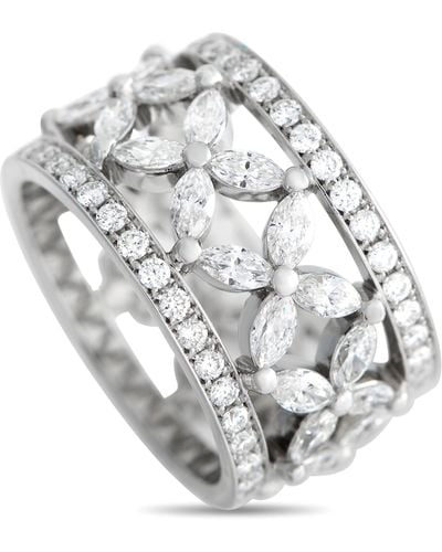 Tiffany & Co. Victoria Platinum Diamond Wide Band Ring - Metallic