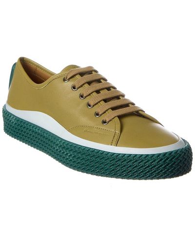 Ferragamo Storm Leather Sneaker - Green