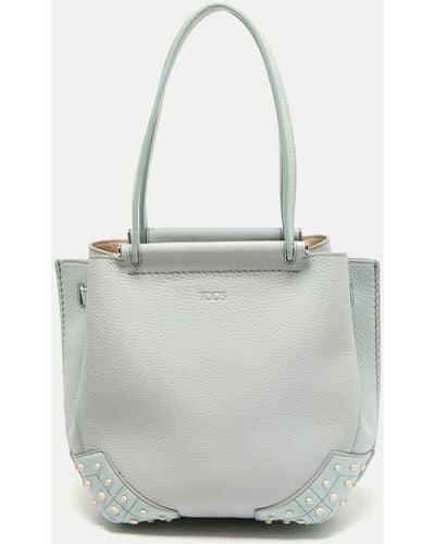 Tod's Light Leather Wave Tote - Gray